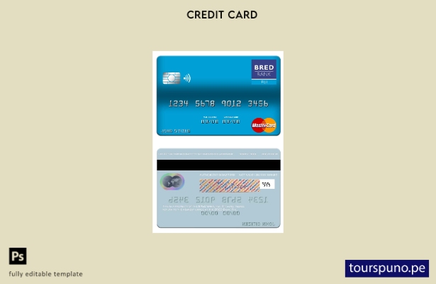 lista para imprimir plantilla de tarjeta mastercard de Fiji BRED Bank