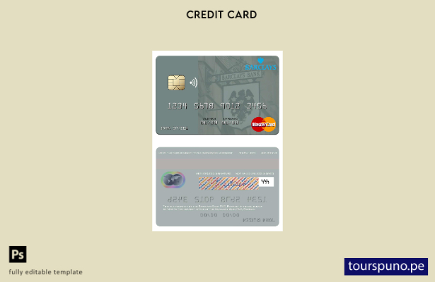 lista para imprimir plantilla de tarjeta mastercard de Monaco Barclays Bank PLC