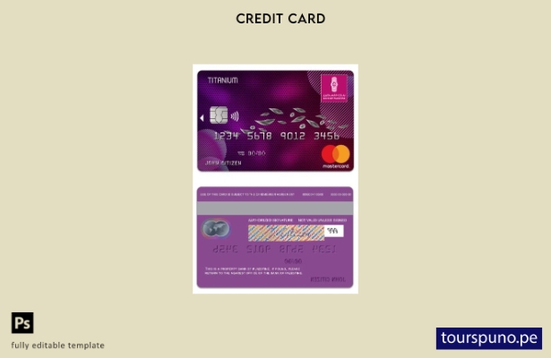 lista para imprimir plantilla de tarjeta mastercard de titanio del Banco Estatal