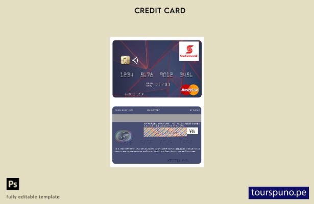 lista para imprimir plantilla de tarjeta mastercard del Banco de Nueva Escocia d