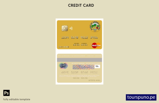 lista para imprimir plantilla de tarjeta mastercard del Banco de Sierra Leona