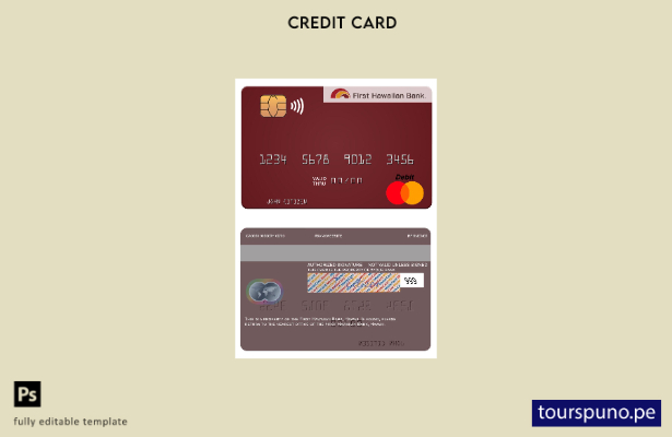 lista para imprimir plantilla de tarjeta mastercard del primer banco hawaiano de