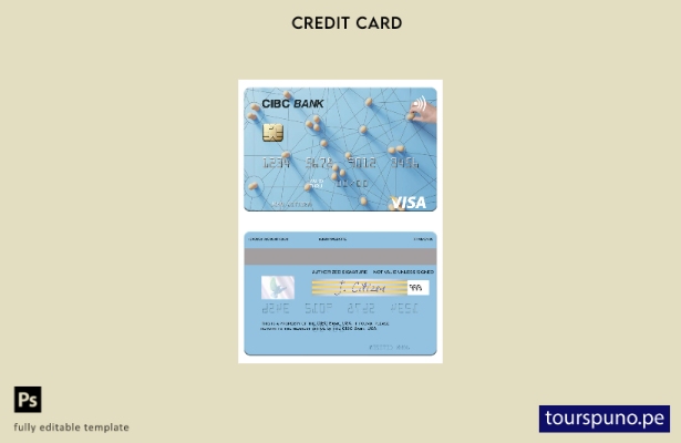lista para imprimir plantilla de tarjeta visa CIBC Bank de EE. UU.