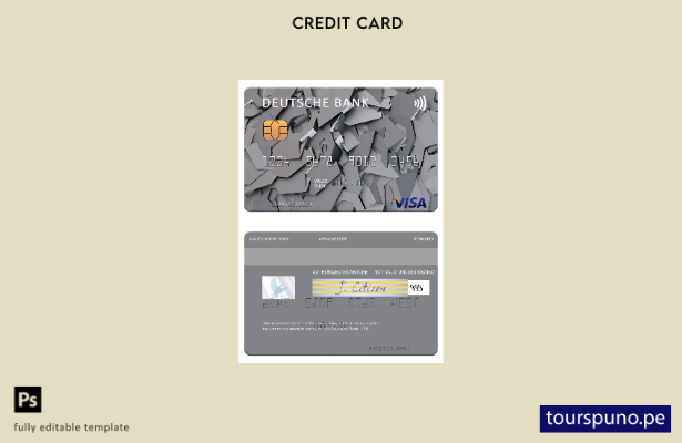 lista para imprimir plantilla de tarjeta visa Deutsche Bank de EE. UU.