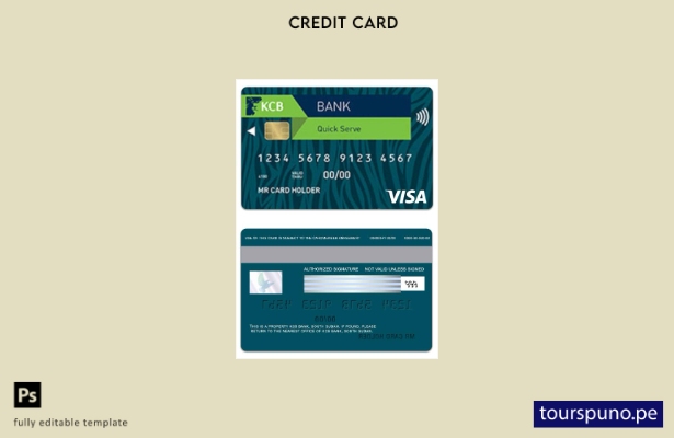 lista para imprimir plantilla de tarjeta visa KCB Bank de Sudán del Sur