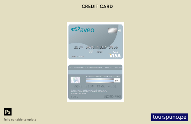 lista para imprimir plantilla de tarjeta visa bancaria Aveo de Australia
