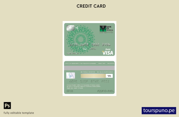 lista para imprimir plantilla de tarjeta visa del Banco de África de Benin