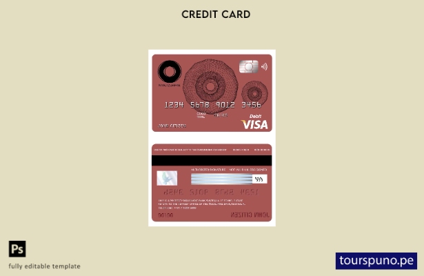 lista para imprimir plantilla de tarjeta visa del banco Macquarie de Australia