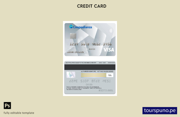 lista para imprimir plantilla de tarjeta visa platino Costa Rica Coopealianza