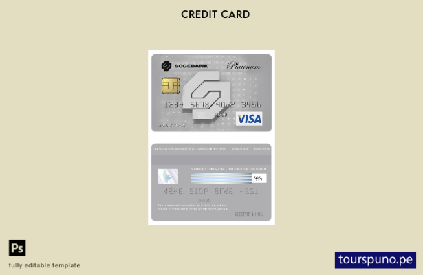 lista para imprimir plantilla de tarjeta visa platino de SogeBank de Haití