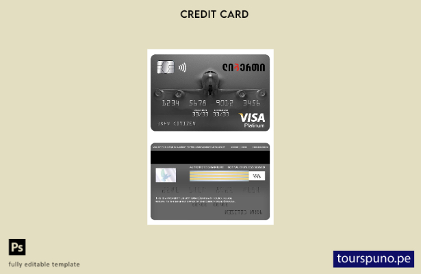 lista para imprimir plantilla de tarjeta visa platino del banco Georgia Liberty