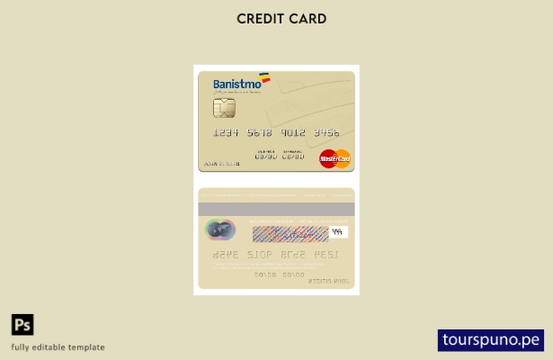 lista para imprimir plantilla mastercard Banco Banistmo Panamá