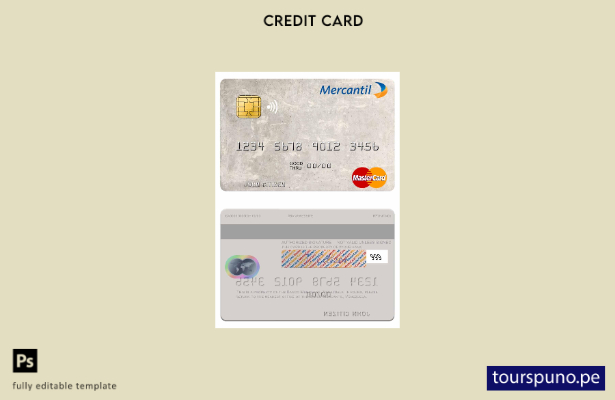 lista para imprimir plantilla mastercard Venezuela Banco Mercantil
