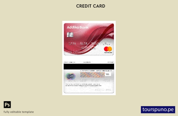 lista para imprimir plantilla mastercard de Montenegro Addiko Bank