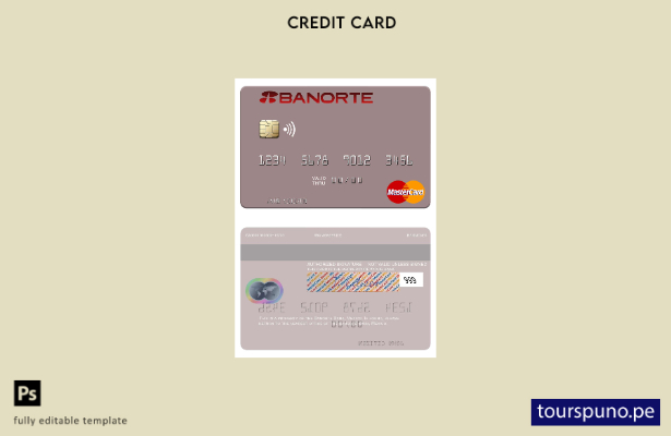 lista para imprimir plantilla mastercard del Banco Banorte de México