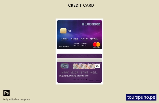 lista para imprimir plantilla mastercard del banco BICE de Chile