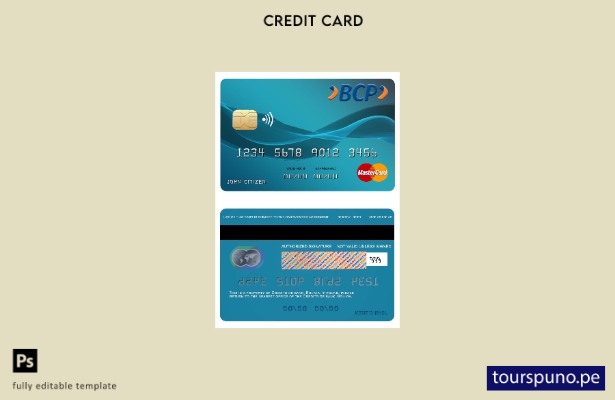 lista para imprimir plantilla mastercard del banco Bolivia Credito