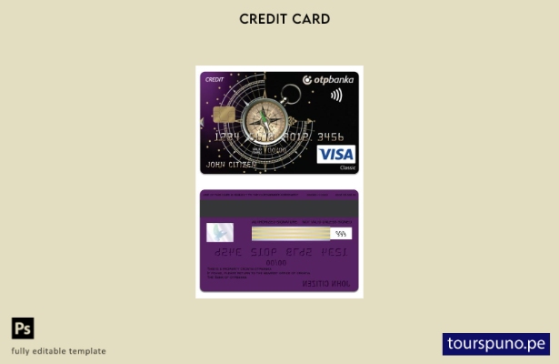 listo para imprimir Plantilla de tarjeta de crédito Croacia OTP banka Visa Class