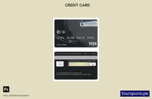 listo para imprimir Plantilla de tarjeta visa platino de Bangladesh The Communit