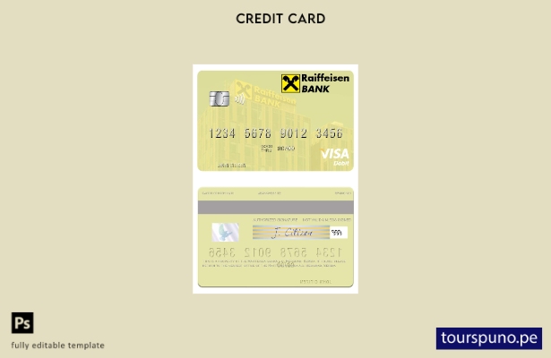 listo para imprimir Serbia Raiffeisen banka a.d. Plantilla de tarjeta de débito