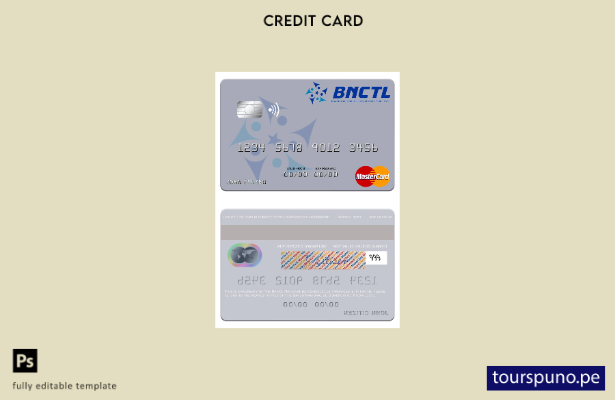 listo para imprimir Timor Leste Plantilla mastercard del Banco Nacional de Comér