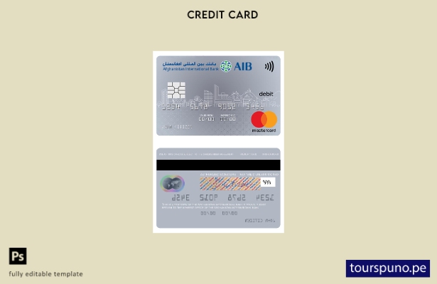 listo para imprimir la plantilla de débito mastercard del banco internacional de