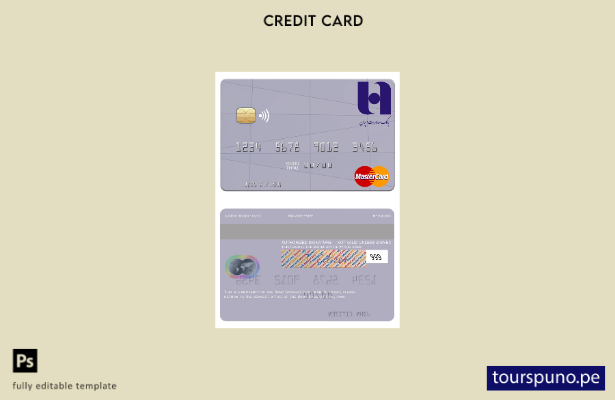 listo para imprimir la plantilla de mastercard de Iran Bank Saderat Iran