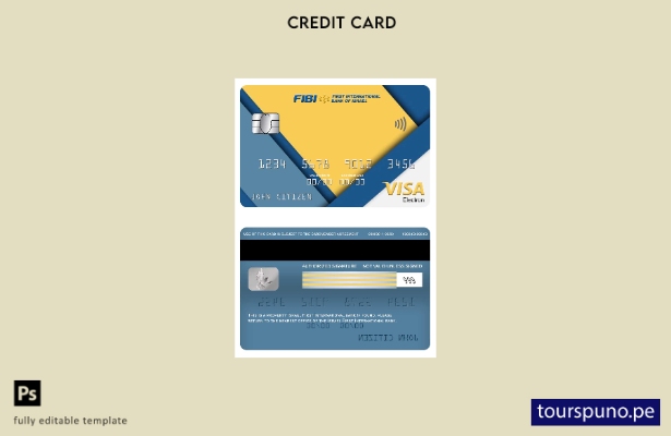 listo para imprimir la plantilla de tarjeta electrónica visa del Primer Banco In