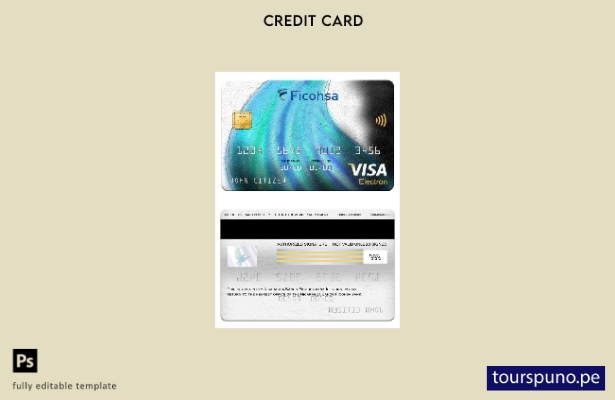 listo para imprimir modelo de tarjeta electronica visa bancaria Banco Ficohsa Ni