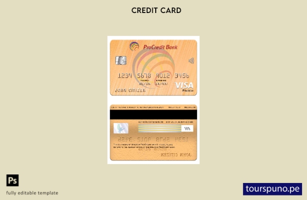 listo para imprimir plantilla Visa Electron de Moldavia ProCredit Bank