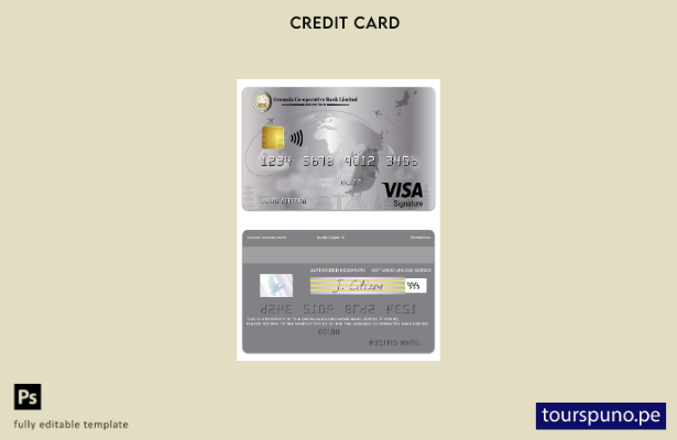 listo para imprimir plantilla de crédito comercial con firma de visa limitada de