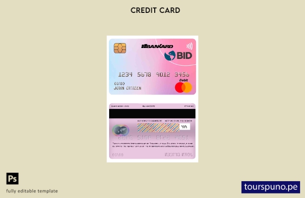 listo para imprimir plantilla de mastercard del banco Ecuador Banco Interamerica