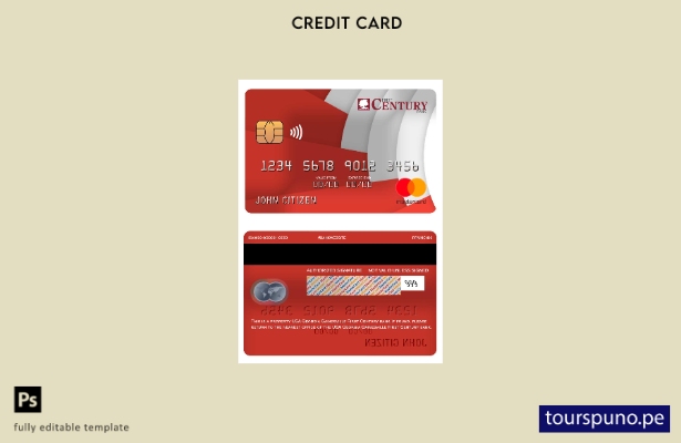 listo para imprimir plantilla de mastercard del banco First Century de Georgia G