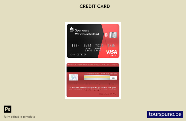 listo para imprimir plantilla de tarjeta clásica de visa bancaria de Alemania Sp