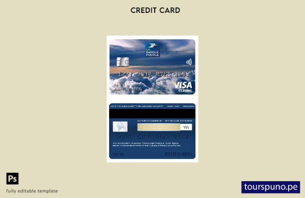listo para imprimir plantilla de tarjeta clásica de visa bancaria de Francia la