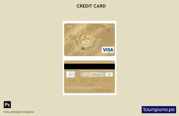 listo para imprimir plantilla de tarjeta de crédito Croacia OTP Banka visa gold