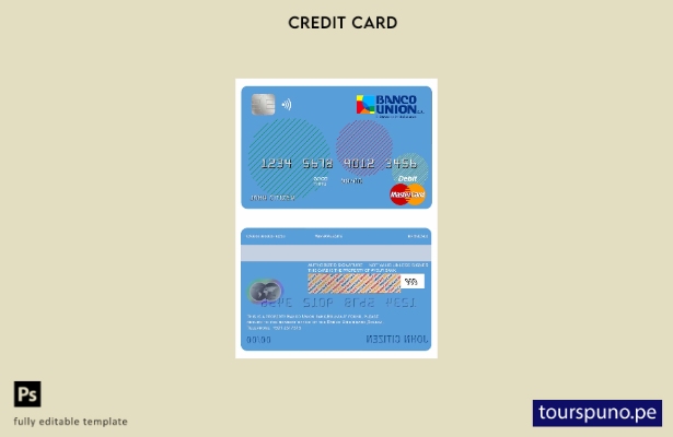 listo para imprimir plantilla de tarjeta de débito mastercard del banco Bolivia