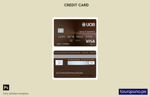 listo para imprimir plantilla de tarjeta de débito patrimonial de visa bancaria