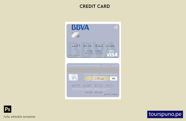 listo para imprimir plantilla de tarjeta de débito visa Banco Paraguay Banco BBV