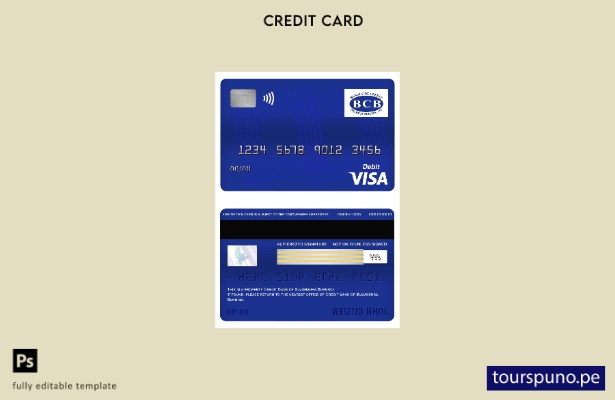 listo para imprimir plantilla de tarjeta de débito visa Burundi Credit Bank of B