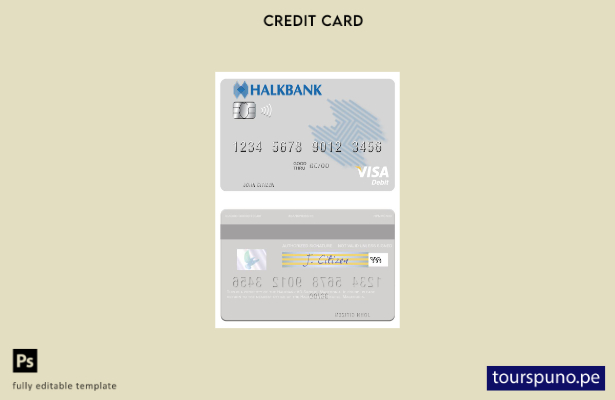 listo para imprimir plantilla de tarjeta de débito visa Halkbank AD Skopje de Ma