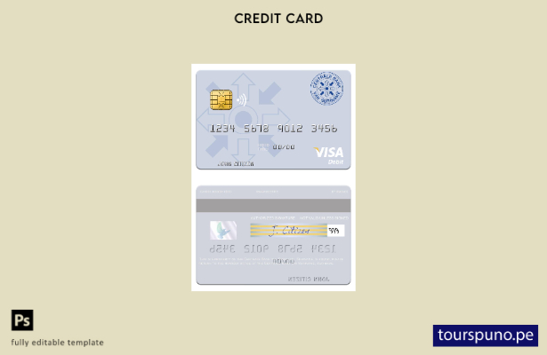 listo para imprimir plantilla de tarjeta de débito visa Surinam Centrale Bank va