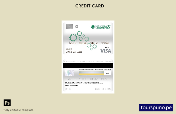listo para imprimir plantilla de tarjeta de débito visa bancaria del Banco Nacio
