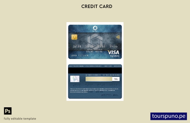 listo para imprimir plantilla de tarjeta de firma de visa de Rizal Commercial Ba