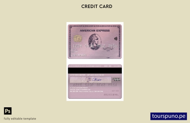 listo para imprimir plantilla de tarjeta de oro rosa de American Express del ban