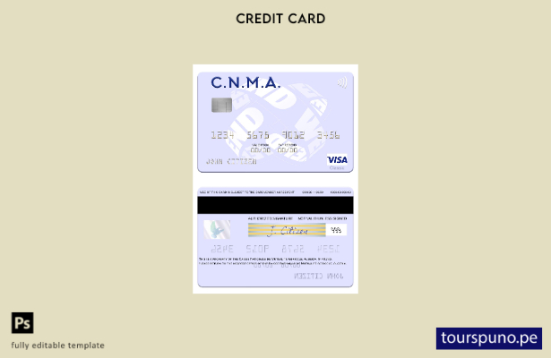 listo para imprimir plantilla de tarjeta de visa Caisse Nationale de Mutualité A