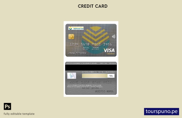 listo para imprimir plantilla de tarjeta electrónica visa Kirgizbank de Kirguist