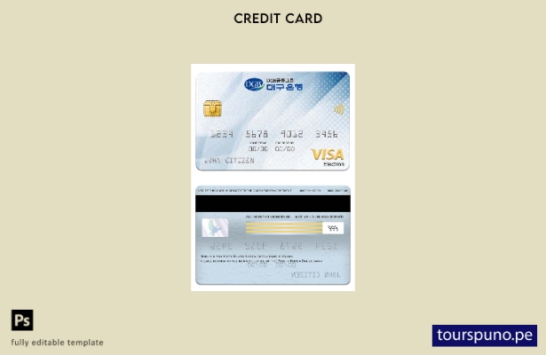 listo para imprimir plantilla de tarjeta electrónica visa bancaria Daegu de Core