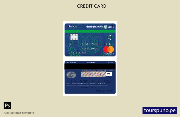 listo para imprimir plantilla de tarjeta islámica platino mastercard del banco i
