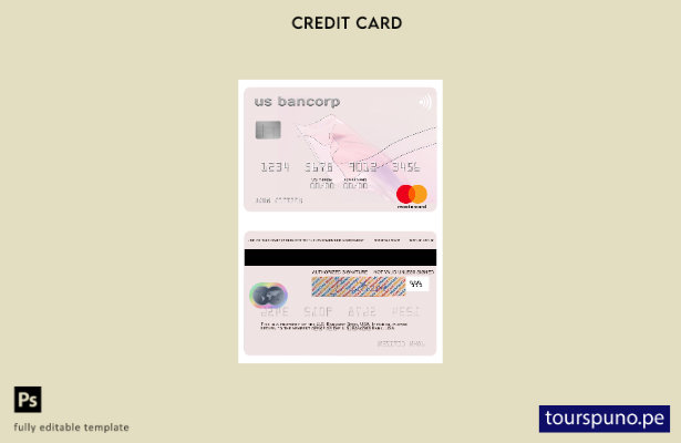 listo para imprimir plantilla de tarjeta mastercard de EE.UU. U.S. Bancorp Bank